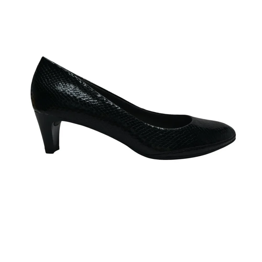 Eurosoft by Sofft Trichelle Black Snakeskin Print Pumps‎ Heels Womens 9